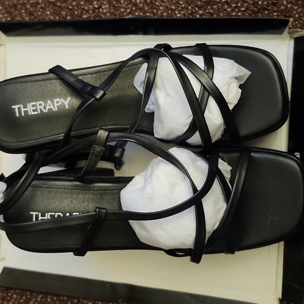 Therapy Black Strappy Heels - Picture 8 of 8